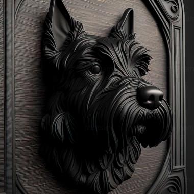 3D model Black Terrier dog (STL)